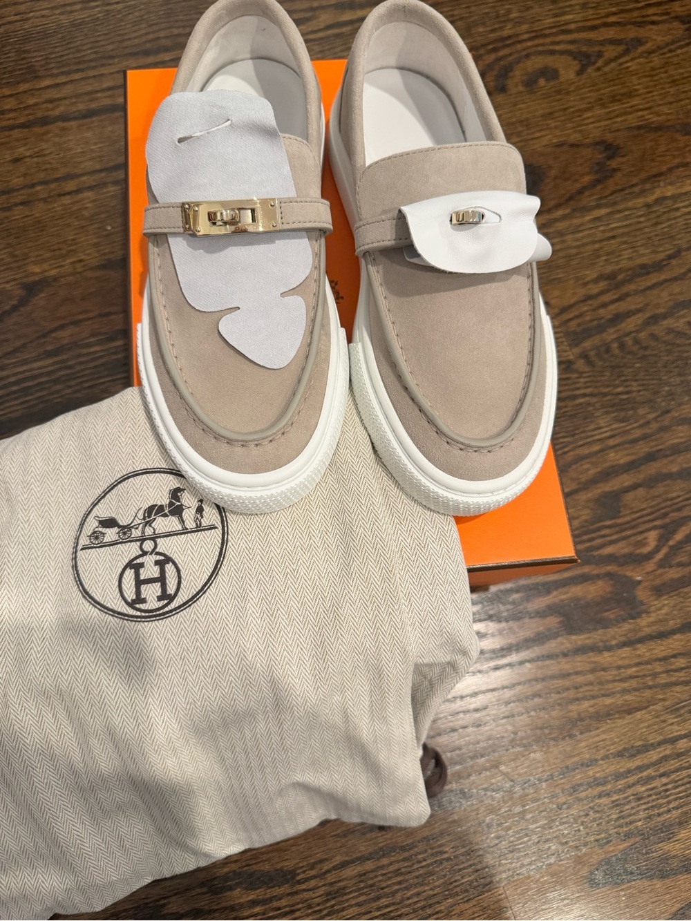 Hermes Sneaker Femme Game Loafers in Beige Esquisse